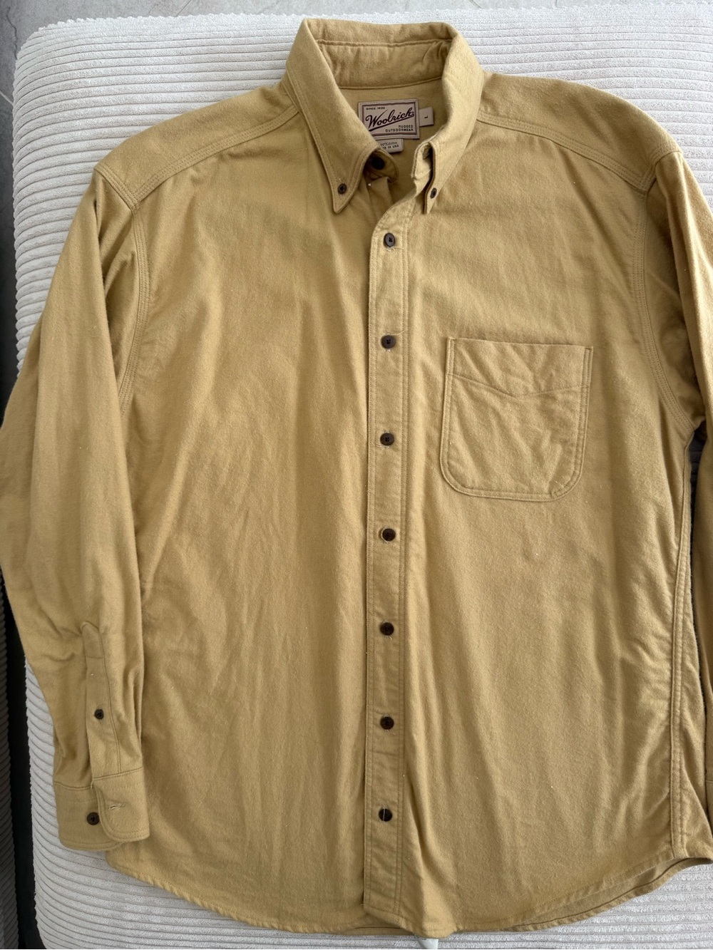 Woolrich Men's Button-Down Shirt in Mustard